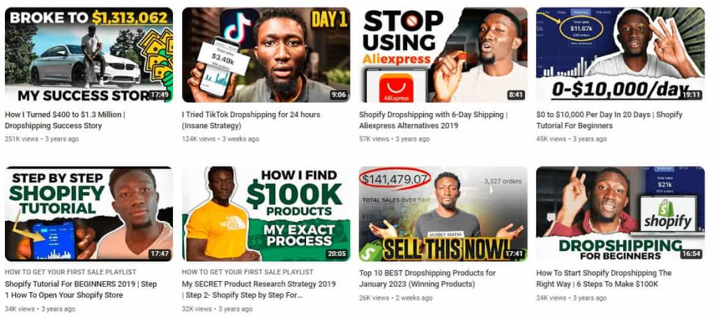 Dropshipping YouTube Channels 1