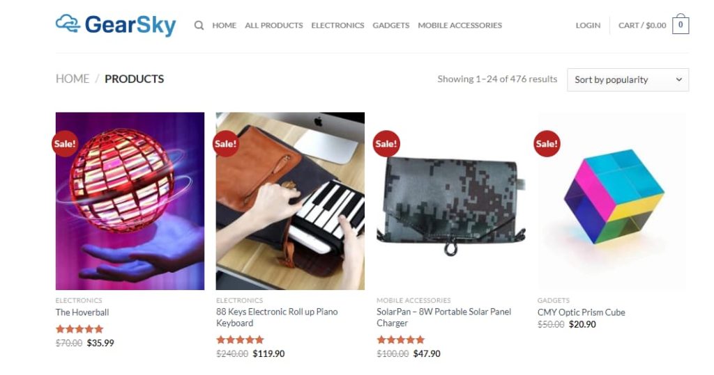 General dropshipping store examples 3