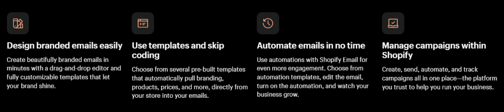 Shopify email features