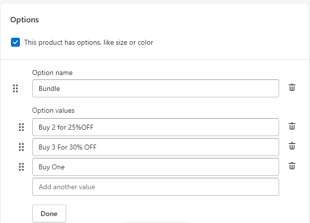 creating product bundles using variants shopify