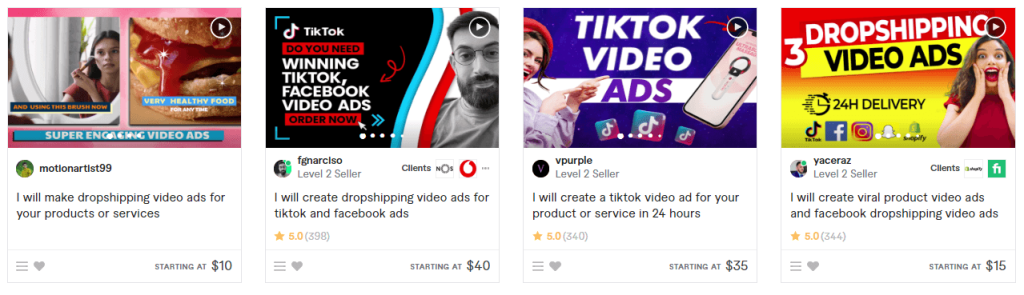 dropshipping video ads services fiverr