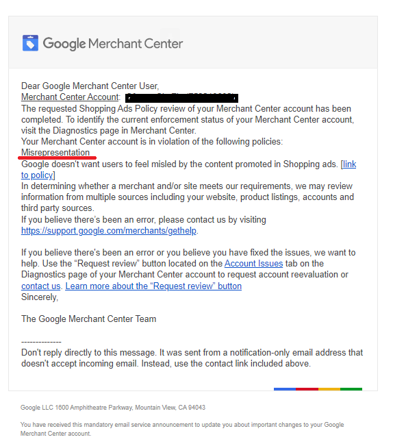 How to Fix Google Merchant Misrepresentation